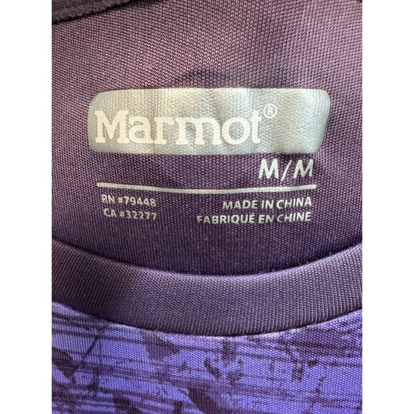 Marmot Womens Athletic Top Sze M Purple Crystal Short Sleeve Activewear Outdoors - Picture 2 of 11